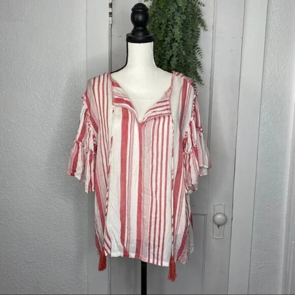 Chelsea & Theodore Pink Striped Top Size Large - Picture 3 of 7